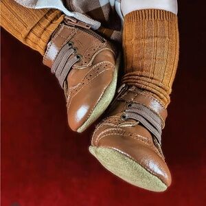 New leather classic brown soft bottom baby shoes boots